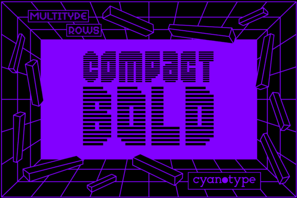 MultiType Rows Compact Bold: A Pixelated Display Font for Digital Design