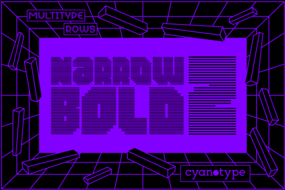 MultiType Rows Narrow Bold 2: A Pixelated Display Font for Modern Editorial Design